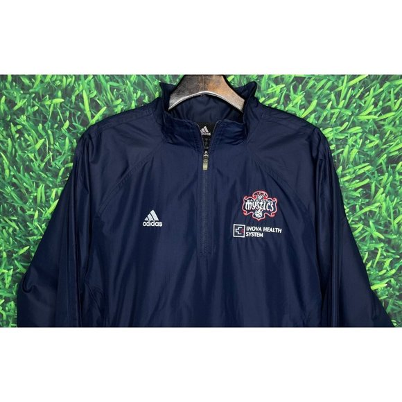 Washington Mystics WNBA Adidas 1/4 Zip Medium Blue Jacket Inova Health System - Picture 1 of 6